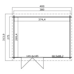 Tuinhuis Danna 380x275 blank -Pokon Verkoopwinkel 123 1184