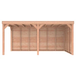 Overkapping Douglas Hout Blank Met Achterwand En Zijwand 270x522 Cm -Pokon Verkoopwinkel 123 1201