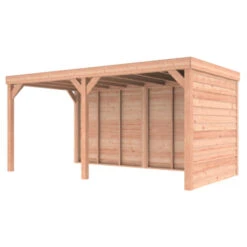 Overkapping Douglas Hout Blank Met Achterwand En Zijwand 270x522 Cm -Pokon Verkoopwinkel 123 1202