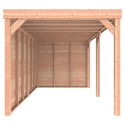 Overkapping Douglas Hout Blank Met Achterwand En Zijwand 270x522 Cm -Pokon Verkoopwinkel 123 1203