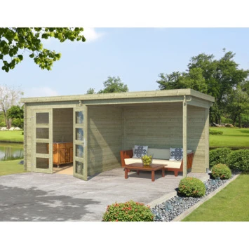 Tuinhuis Helena Geïmpregneerd Met Overkapping 492x254 Cm 5 Tuinhuis Helena Geïmpregneerd Met Overkapping 492x254 Cm - Afbeelding 3