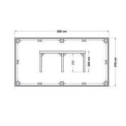 Overkapping Douglas Hout Zwart Met Achterwand En 2 Zijwanden 270x522 Cm -Pokon Verkoopwinkel 123 1221