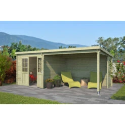 Tuinhuis Sunniva Geïmpregneerd Met Overkapping 590x304 Cm -Pokon Verkoopwinkel 123 1251