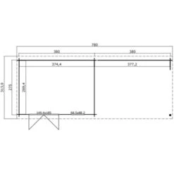 Tuinhuis Joy 760x275cm Geïmpregneerd -Pokon Verkoopwinkel 123 1292