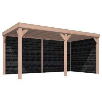 Overkapping Douglas Hout Zwart Met Achterwand En Zijwand 270x522 Cm 3 Overkapping Douglas Hout Zwart Met Achterwand En Zijwand 270x522 Cm