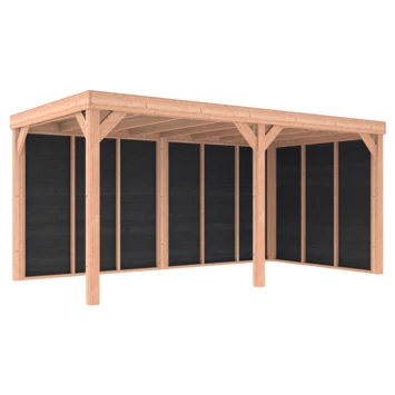 Overkapping Douglas Hout Zwart Met Achterwand En Zijwand 270x522 Cm 9 Overkapping Douglas Hout Zwart Met Achterwand En Zijwand 270x522 Cm - Afbeelding 7