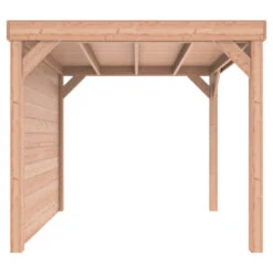 Overkapping Douglas Hout Blank Met Blokhutprofiel Achterwand 270x270 Cm -Pokon Verkoopwinkel 123 1320