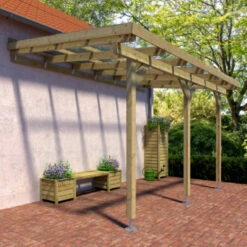 Overkapping Aanbouw 424x257 Cm -Pokon Verkoopwinkel 123 1405