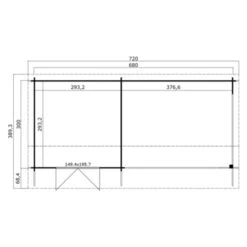 Tuinhuis Marichel 680x300cm Geïmpregneerd -Pokon Verkoopwinkel 123 1408