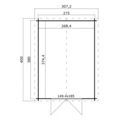 Tuinhuis Noor 275x380cm Blank 7 Tuinhuis Noor 275x380cm Blank -Pokon Verkoopwinkel 123 1424