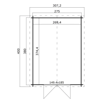 Tuinhuis Noor 275x380cm Blank 5 Tuinhuis Noor 275x380cm Blank - Afbeelding 3