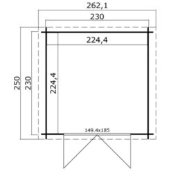 Tuinhuis Indy 230x230cm Geïmpregneerd  -Pokon Verkoopwinkel 123 1427