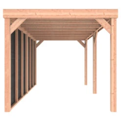 Overkapping Douglas Hout Zwart Met Achterwand 270x522 Cm -Pokon Verkoopwinkel 123 1434