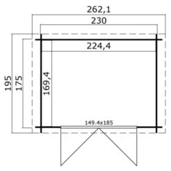 Tuinhuis Indy 230x175cm Geïmpregneerd olijfgroen -Pokon Verkoopwinkel 123 1446