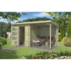 Tuinhuis Edelweiss Geïmpregneerd Met Overkapping Edelweiss 390x215 Cm -Pokon Verkoopwinkel 123 1467