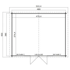 Tuinhuis Stinna 480x380cm Geïmpregneerd -Pokon Verkoopwinkel 123 1474