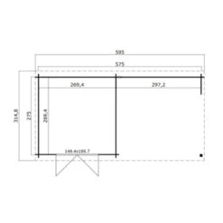 Tuinhuis Marin 575x275cm Blank  -Pokon Verkoopwinkel 123 1483
