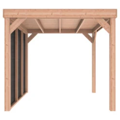 Overkapping Douglas Hout Zwart Met Achterwand 270x270 Cm -Pokon Verkoopwinkel 123 1559