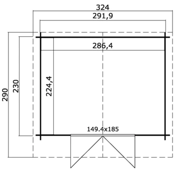 Tuinhuis Mark 292x230cm blank 5 Tuinhuis Mark 292x230cm blank - Afbeelding 3