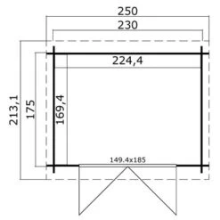 Tuinhuis Iris Geïmpregneerd 250x213 Cm -Pokon Verkoopwinkel 123 1657