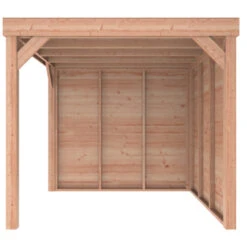 Overkapping Douglas Hout Blank Met Achterwand En Zijwand 270x270 Cm -Pokon Verkoopwinkel 123 1695
