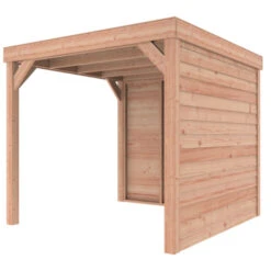 Overkapping Douglas Hout Blank Met Achterwand En Zijwand 270x270 Cm -Pokon Verkoopwinkel 123 1697