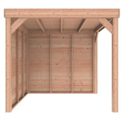 Overkapping Douglas Hout Blank Met Achterwand En Zijwand 270x270 Cm -Pokon Verkoopwinkel 123 1698