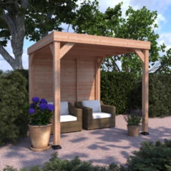 Overkapping Douglas Hout Blank Met Achterwand 270x270 Cm 10 Overkapping Douglas Hout Blank Met Achterwand 270x270 Cm -Pokon Verkoopwinkel 123 1701