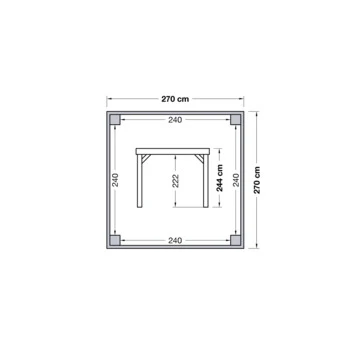 Overkapping Douglas Hout Blank Met Achterwand 270x270 Cm 5 Overkapping Douglas Hout Blank Met Achterwand 270x270 Cm - Afbeelding 3