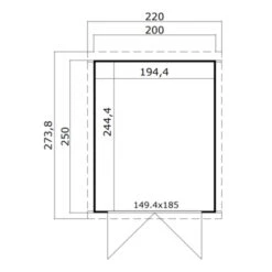 Tuinhuis Marta 200x250cm Blank  -Pokon Verkoopwinkel 123 1715