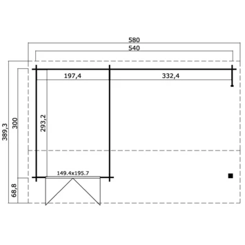 Tuinhuis Jess 540x300cm Blank 5 Tuinhuis Jess 540x300cm Blank - Afbeelding 3