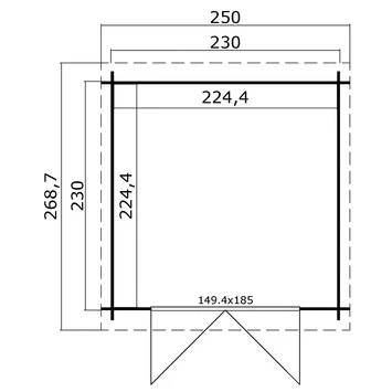 Tuinhuis Iris Geïmpregneerd 250x270 Cm 5 Tuinhuis Iris Geïmpregneerd 250x270 Cm - Afbeelding 3