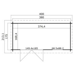 Tuinhuis Danna 380x175 Blank 7 Tuinhuis Danna 380x175 Blank -Pokon Verkoopwinkel 123 1741