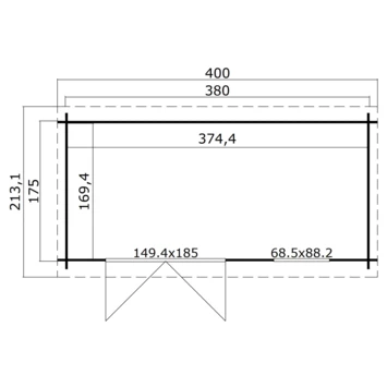 Tuinhuis Danna 380x175 Blank 5 Tuinhuis Danna 380x175 Blank - Afbeelding 3