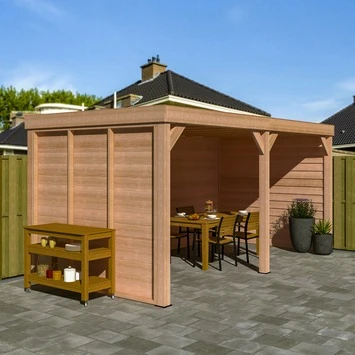 Overkapping Douglas Hout Blank Met Achterwand En 2 Zijwanden 270x522 Cm 5 Overkapping Douglas Hout Blank Met Achterwand En 2 Zijwanden 270x522 Cm - Afbeelding 3