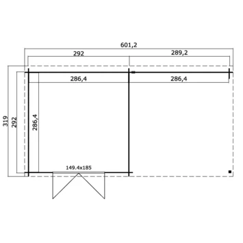 Tuinhuis Olaf 581x292cm Blank 5 Tuinhuis Olaf 581x292cm Blank - Afbeelding 3