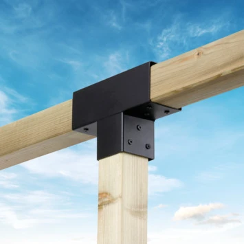 Paalverbinder Voor Pergola T-verbindingsstuk 3-kants 9x9 Cm Zwart 4 Paalverbinder Voor Pergola T-verbindingsstuk 3-kants 9x9 Cm Zwart - Afbeelding 2