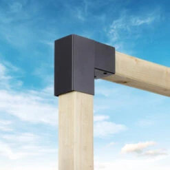 Paalverbinder Voor Pergola Hoekstuk 2-kants 7x7 Cm Zwart -Pokon Verkoopwinkel 123 815